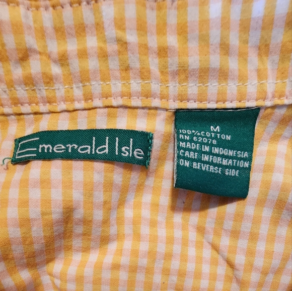 Yellow plaid sun sunflower embroidered button up - Picture 3 of 8